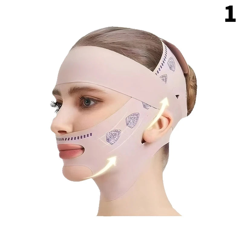 V-Line Face Lifting Belt – Double-Deck Chin Tightener Strap Face Lifting Strap SWANS 1 Pink