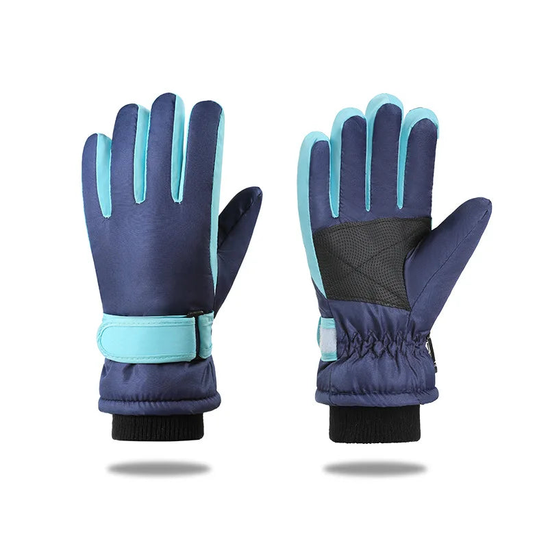 Kids Winter Ski Gloves Waterproof Fleece Lined | Ages 3–15 Kids Winter Gloves SWANS Dark Blue 9-15Y