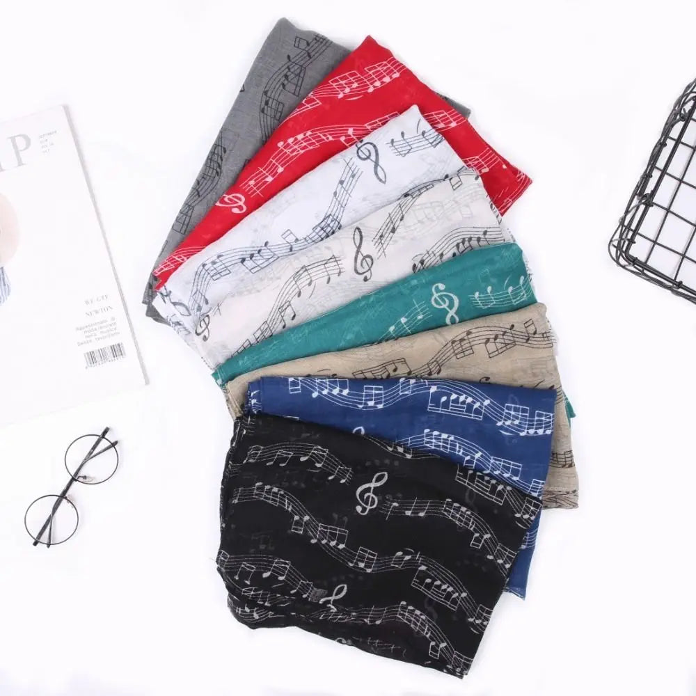 Musical Note Print Scarf – Lightweight 180×80cm Shawl Wrap Fashion Scarf Wrap SWANS