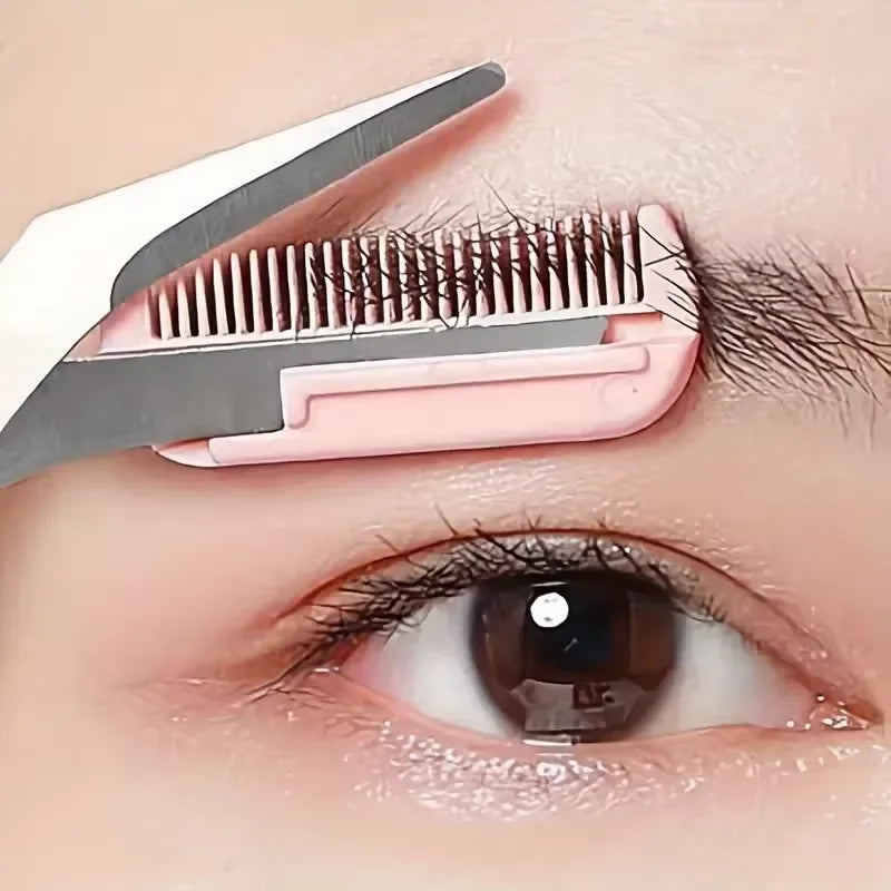 SWANS 2-Piece Eyebrow Trimmer Set – Blade & Scissors Eyebrow Grooming Set SWANS