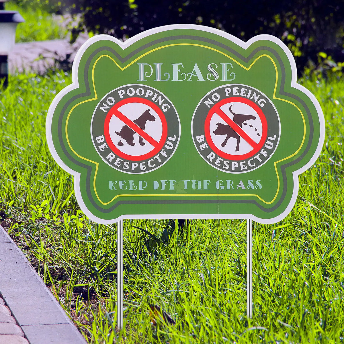No Dog Pooping & Peeing Yard Sign – Funny Lawn Warning Yard Warning Sign SWANS Default Title