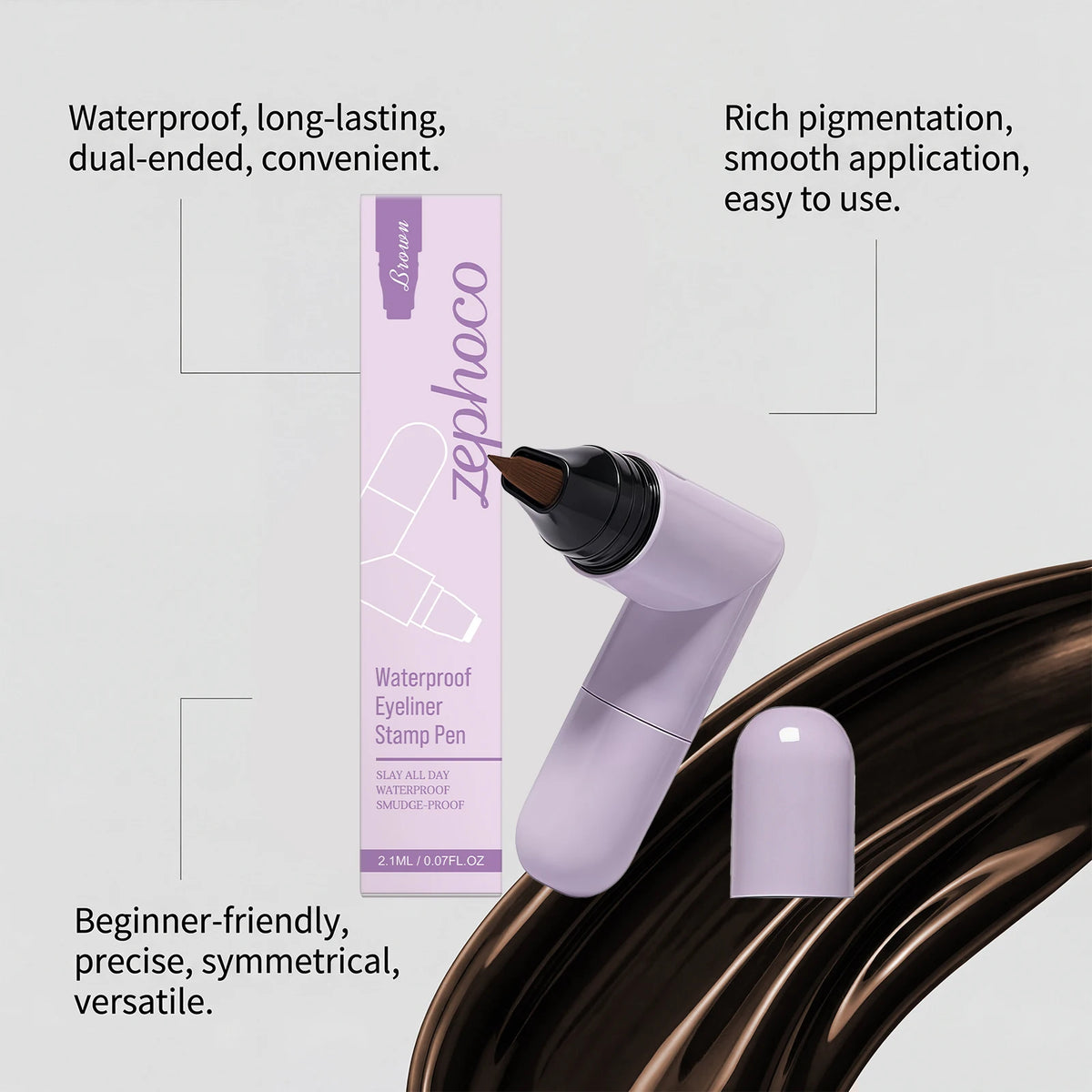 Zephoco 2-in-1 Winged Eyeliner Stamp Pen | Waterproof Eyeliner Stamp Pen SWANS