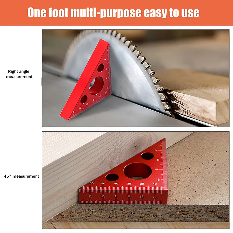 Aluminum Alloy Right Angle Ruler – 45/90° Marking Square Woodworking Angle Ruler SWANS