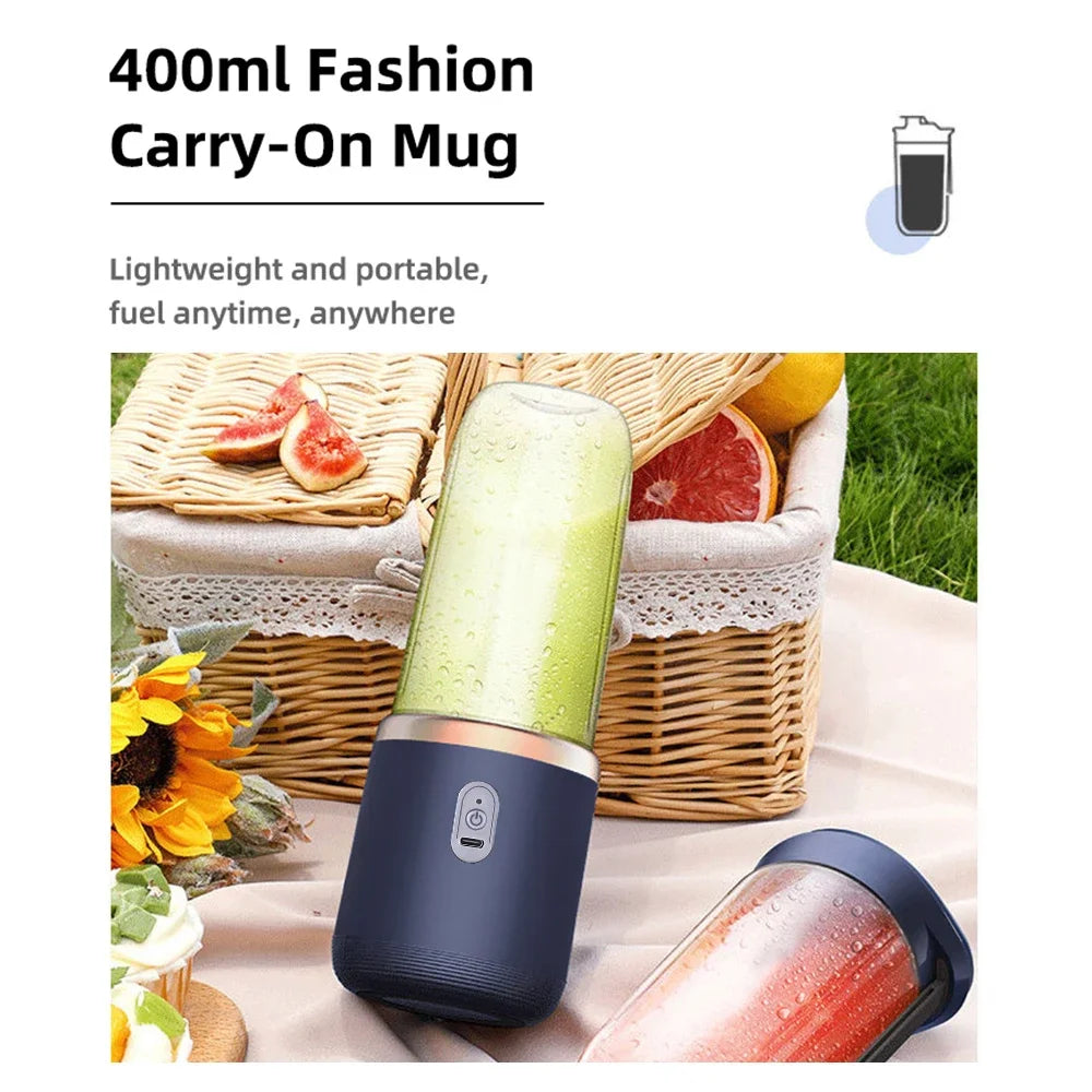 FLAREMORE 6-Blade Portable USB Juicer Cup – Travel Blender Portable Travel Juicer SWANS