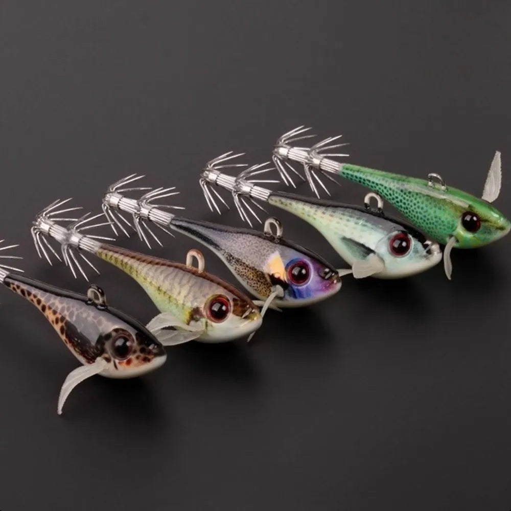 Wood Squid Jig Lure 55mm 50g Sinking Eging Bait Saltwater Squid Jig Lure SWANS