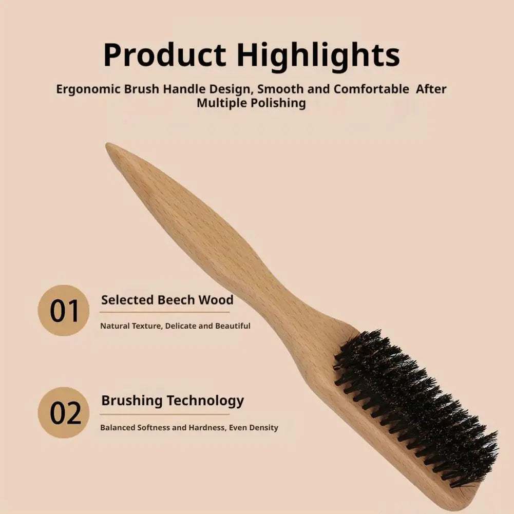 SWANS Wood Boar Bristle Hair Brush – Backcombing & Slick Back Boar Bristle Hair Brush SWANS