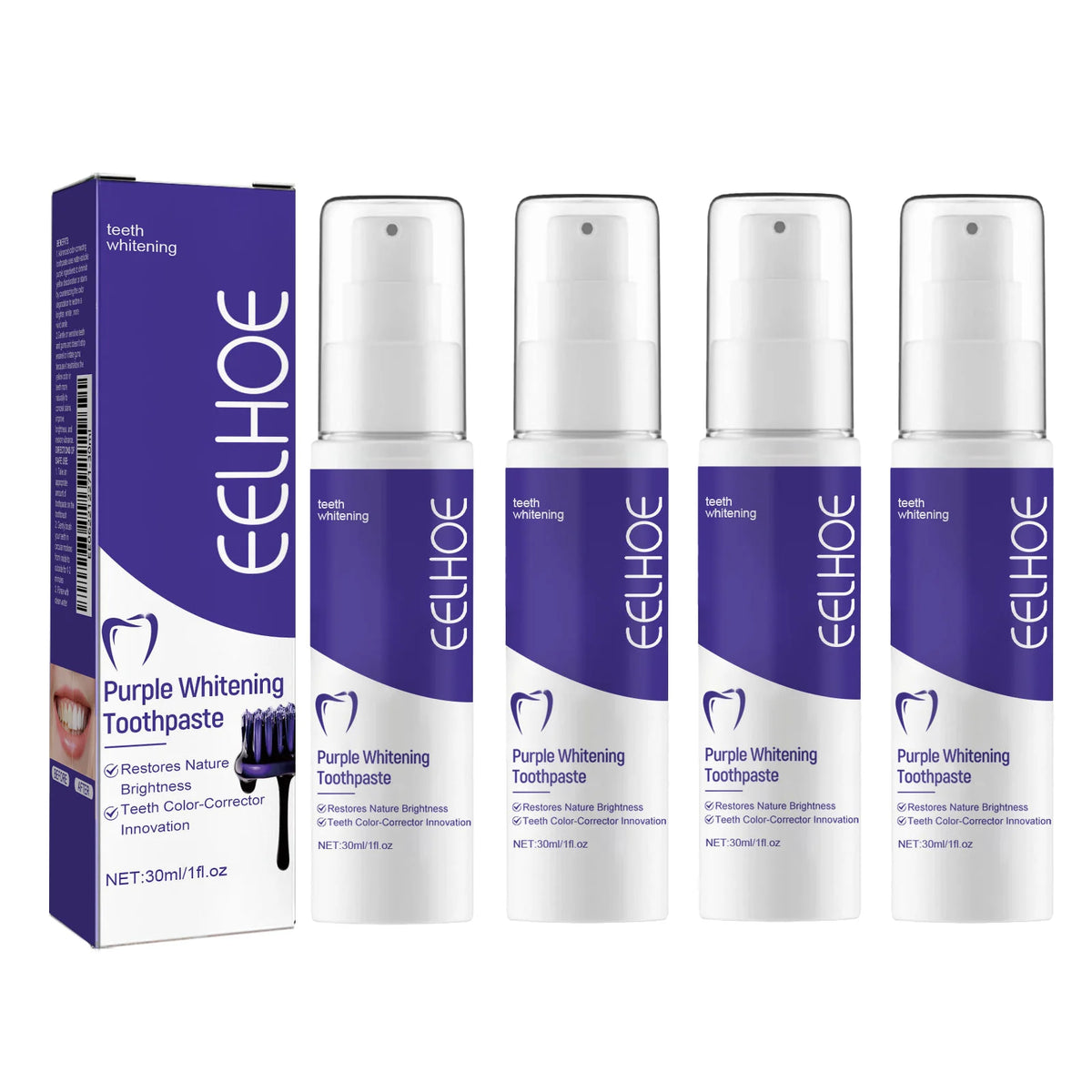 V34 Color-Correcting Whitening Toothpaste | Fresh Breath Whitening Toothpaste SWANS 4pcs