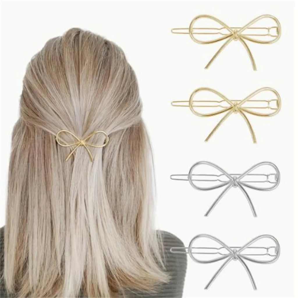 2-Pack Bow Hair Clips – Metal Alloy Butterfly Barrettes for Women Hair Clip Barrettes SWANS