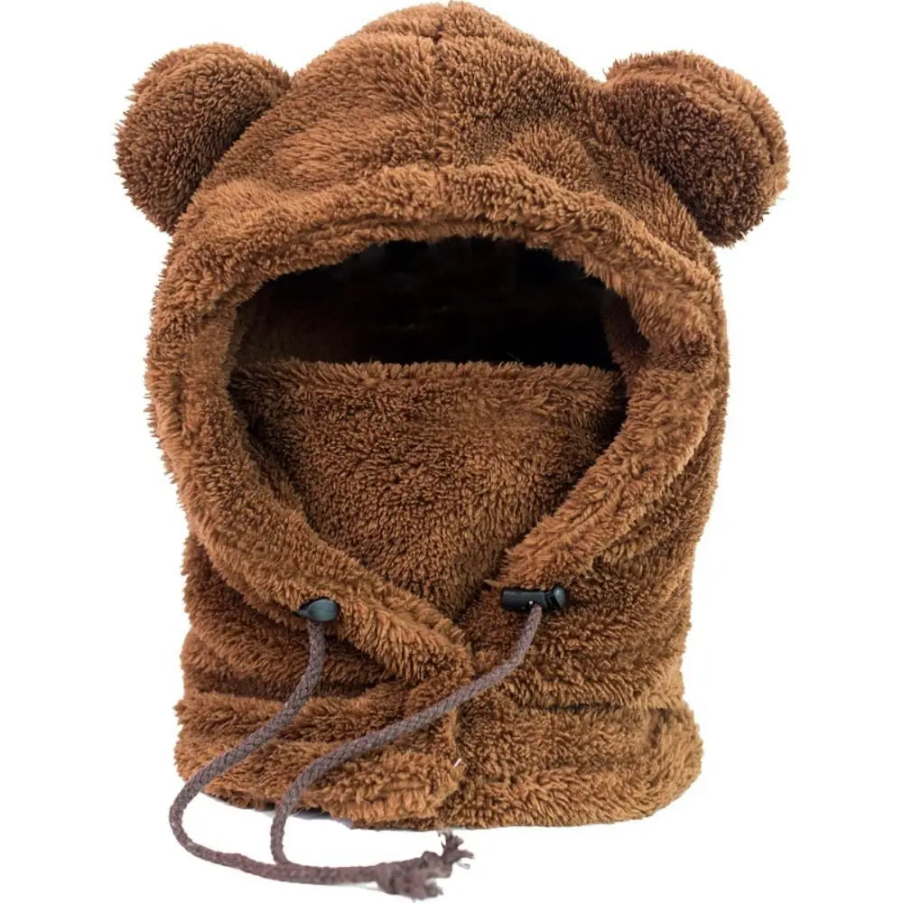Bear Ear Balaclava Winter Hat – Windproof Knit Earflap Cap Winter Balaclava Hat SWANS