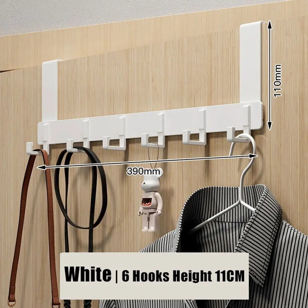 Over-the-Door Hook Rack – No-Drill Aluminum Hanger Organizer Door Hook Rack SWANS white-11cm XL