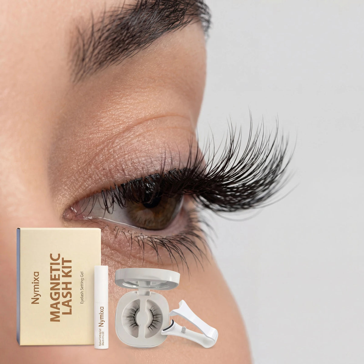 Nymixa Magnetic Eyelashes Kit – 3D Faux Mink No-Glue Lashes Magnetic Eyelashes Kit SWANS