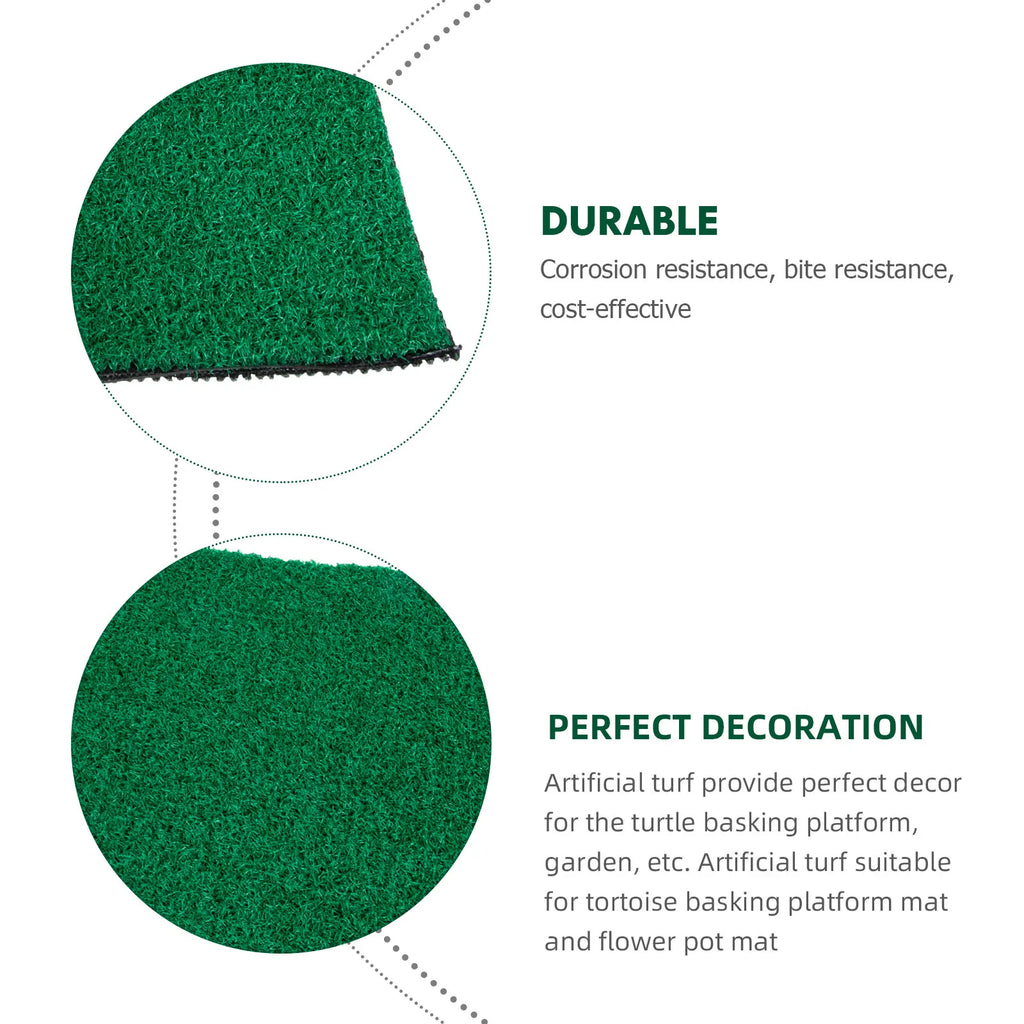 Artificial Grass Mat – Turtle Basking Platform & Tank Decor Reptile Habitat Mat SWANS