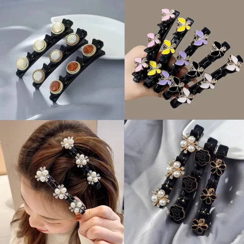 Crystal Rhinestone Braided Hair Clips – Barrettes for Women Hair Clip Barrettes SWANS