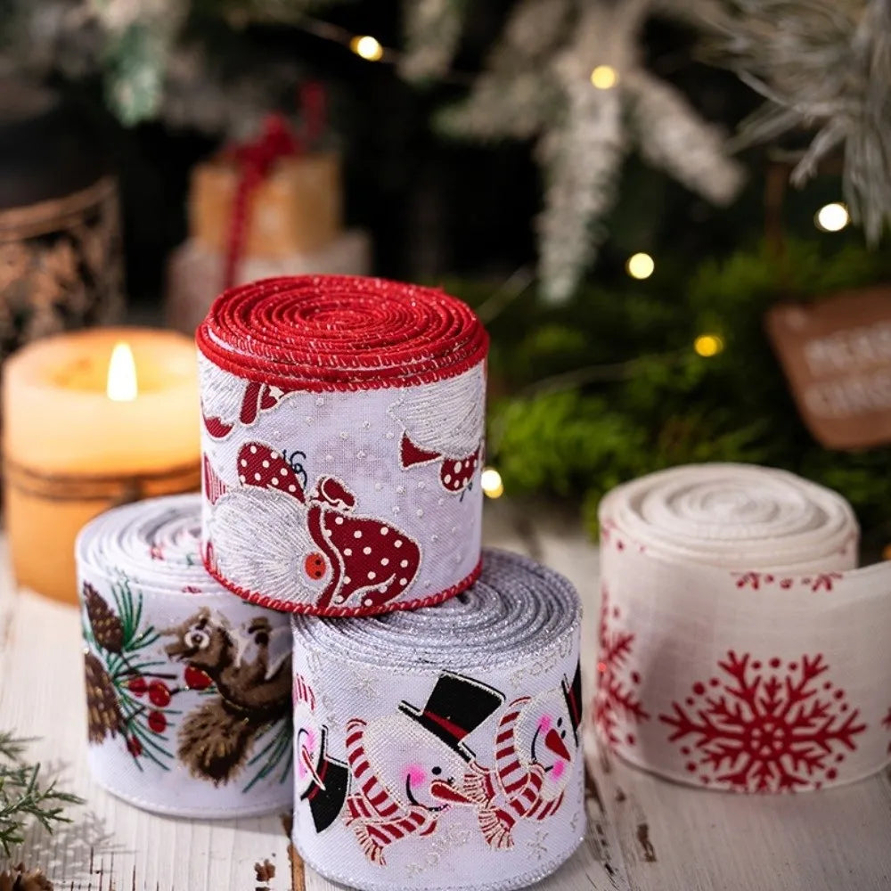 Imitation Linen Christmas Ribbon – Burlap Bow & Wreath DIY Christmas Craft Ribbon SWANS