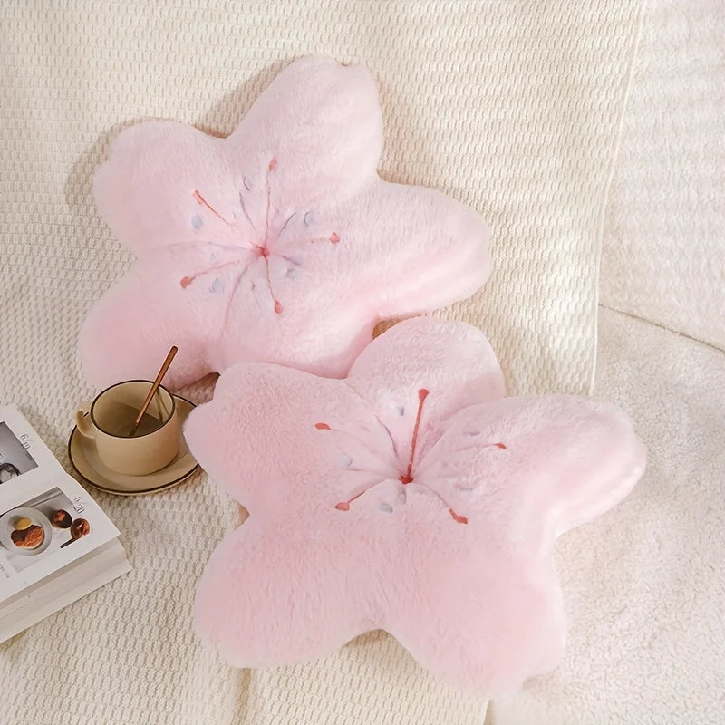 Super Soft Cherry Blossom Round Pillow – Princess Style Décor Decorative Pillow SWANS