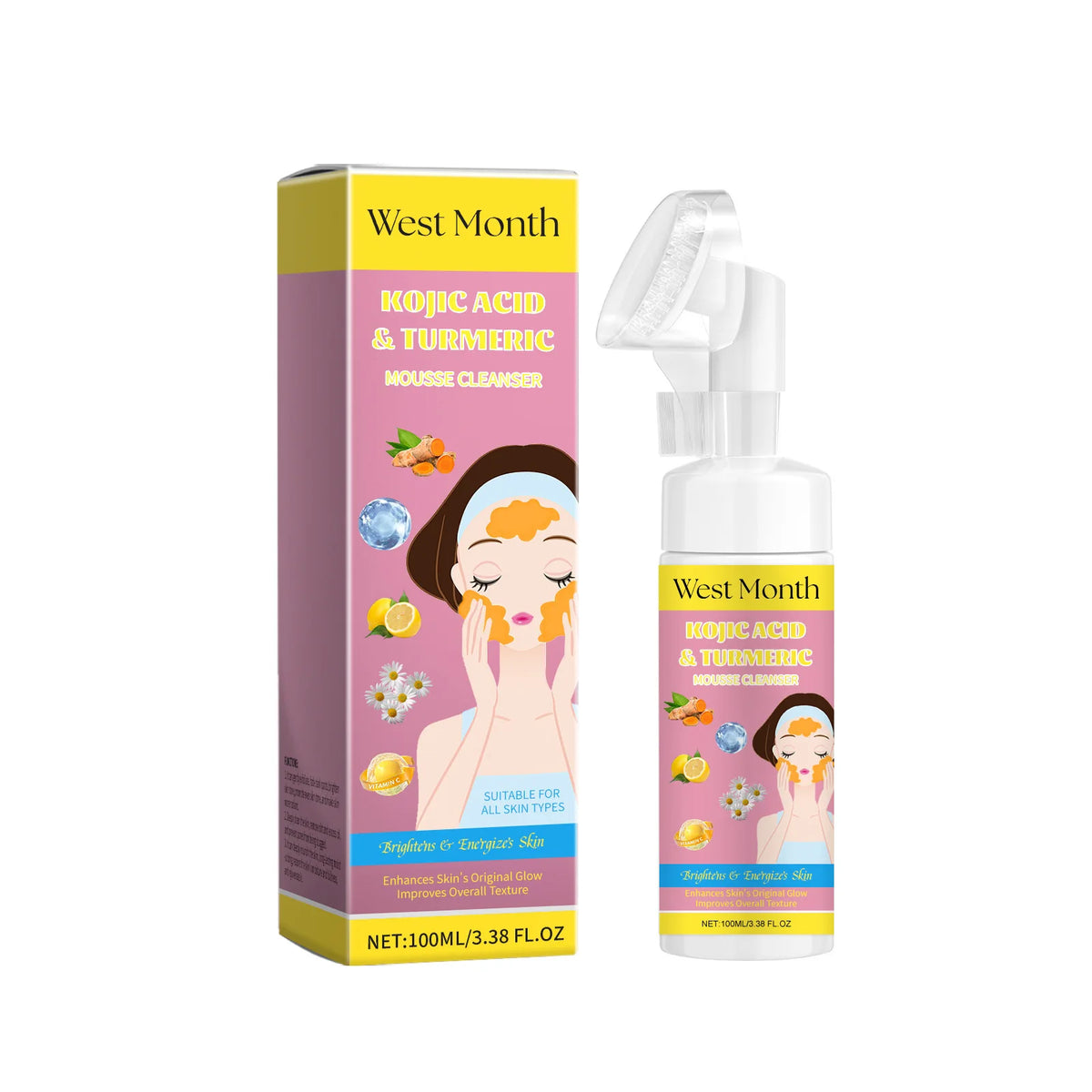 Turmeric Kojic Acid Facial Cleanser – Brighten & Deep Clean Facial Cleanser SWANS 100ml boxed