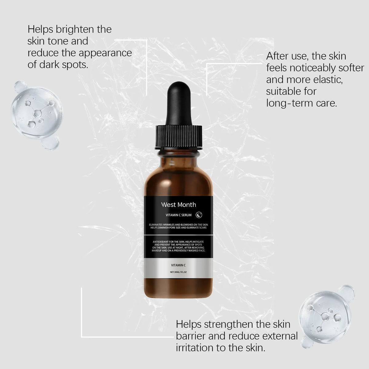 West&Mont Anti-Aging Face Serum – Hyaluronic Acid & Vitamin C Anti-Aging Face Serum SWANS