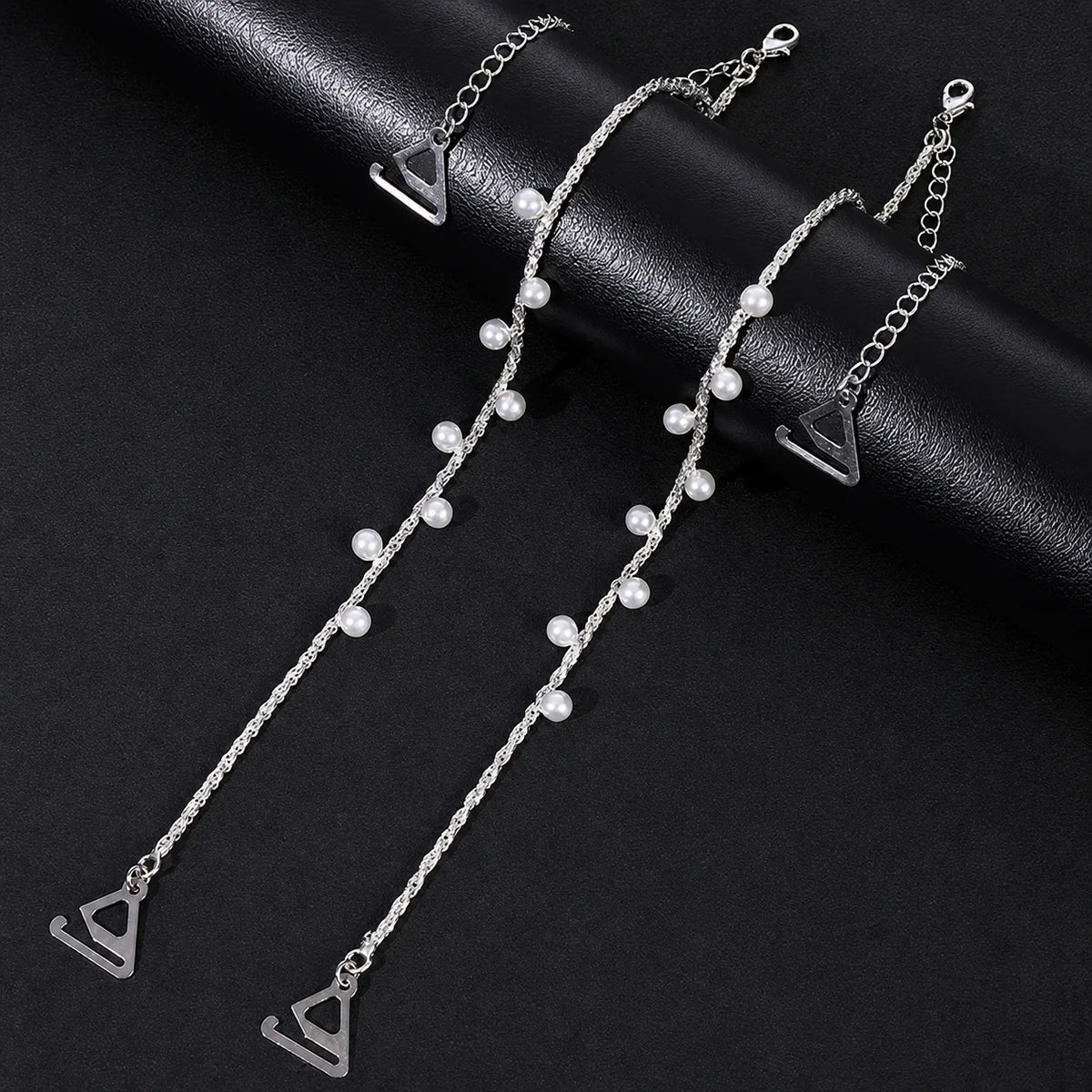 Rhinestone & Pearl Adjustable Decorative Bra Straps for Women Decorative Bra Straps SWANS X548-1 One Size