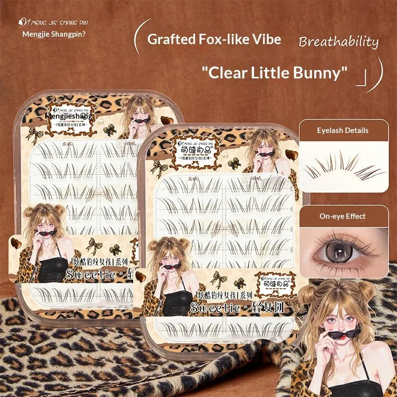 Self-Adhesive False Eyelashes Dark Brown Wispy Manga Look False Eyelashes SWANS
