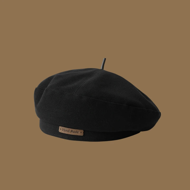 Women's Wool Beret – Vintage Octagonal Artist Hat Women's Beret Hat SWANS black