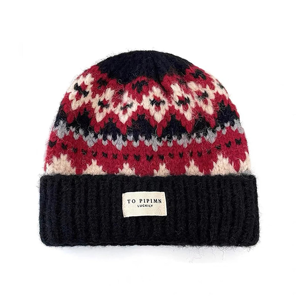 Vintage Pattern Knitted Beanie – Women's Winter Warm Cap Knitted Beanie Hat SWANS A Style 2 One Size