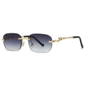 TOYEARN Rimless Y2K Sunglasses UV400 Unisex Metal Punk Shades Fashion Sunglasses SWANS Gradient Gray As the picture