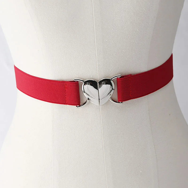 Women's Wide Elastic Belt – Gold Buckle | FAITOLAGI Women's Waist Belt SWANS B 68cm red 50-68cm