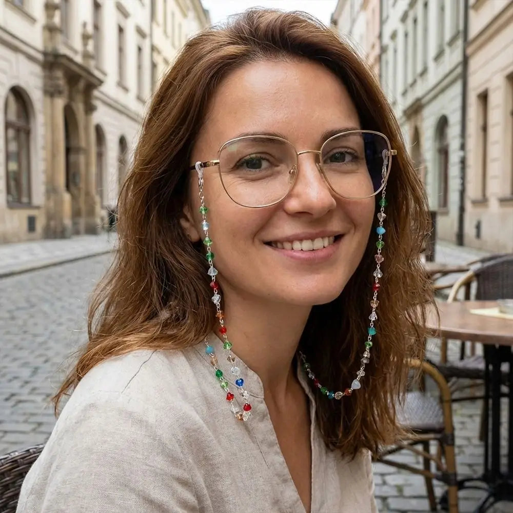 Triangle Crystal Eyeglasses Chain Necklace – Anti-Drop Unisex Eyeglasses Chain SWANS