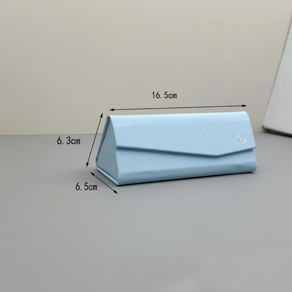 Retro Foldable Leather Glasses Case – Triangle Sunglasses Box Eyewear Glasses Case SWANS