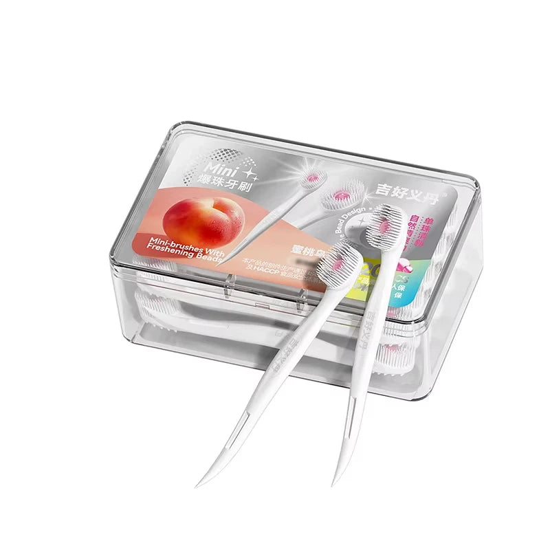 Yunchi Disposable Travel Toothbrush with Toothpaste Beads 20pk Disposable Toothbrush SWANS peach flavor 20pcs