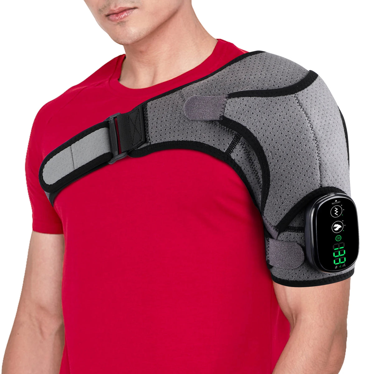 Electric Heated Shoulder Massage Belt – Warming Shawl | SWANS Shoulder Massage Belt SWANS Black and Gray