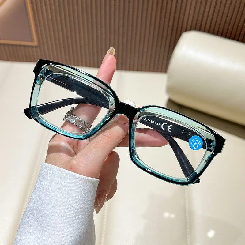 Vintage Square Anti Blue Light Reading Glasses +1.0–4.0 | TOYEARN Reading Glasses SWANS +300 Blue Black