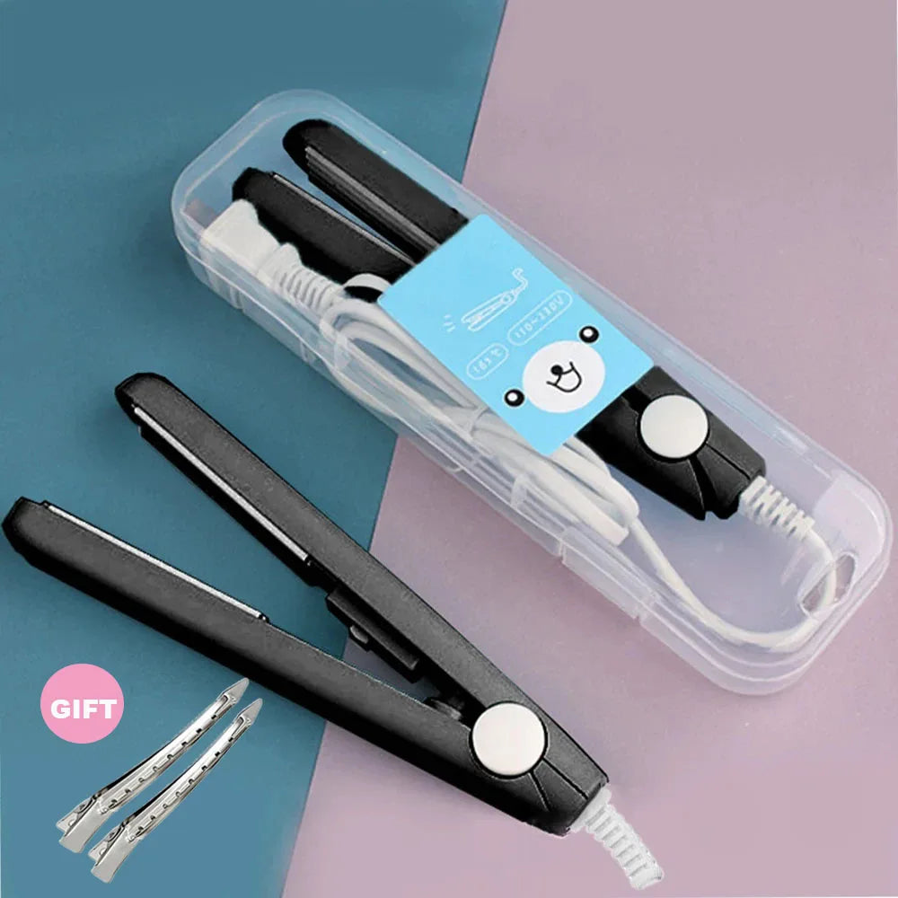 YIBER Mini 2-in-1 Ceramic Flat Iron – Travel Hair Straightener Hair Straightener Curler SWANS