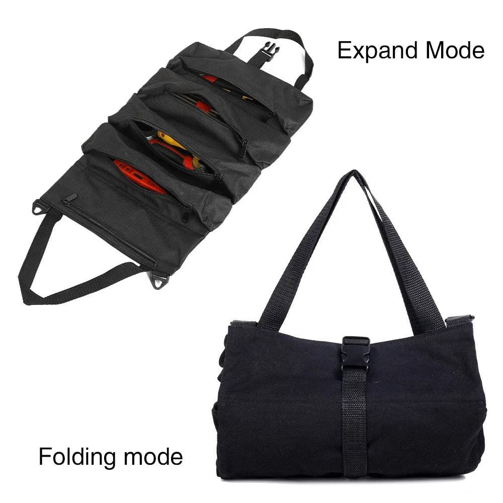 SWANS Large Oxford Electrician Tool Bag – Multi-Use Organizer Tool Storage Bag SWANS BLACK XL