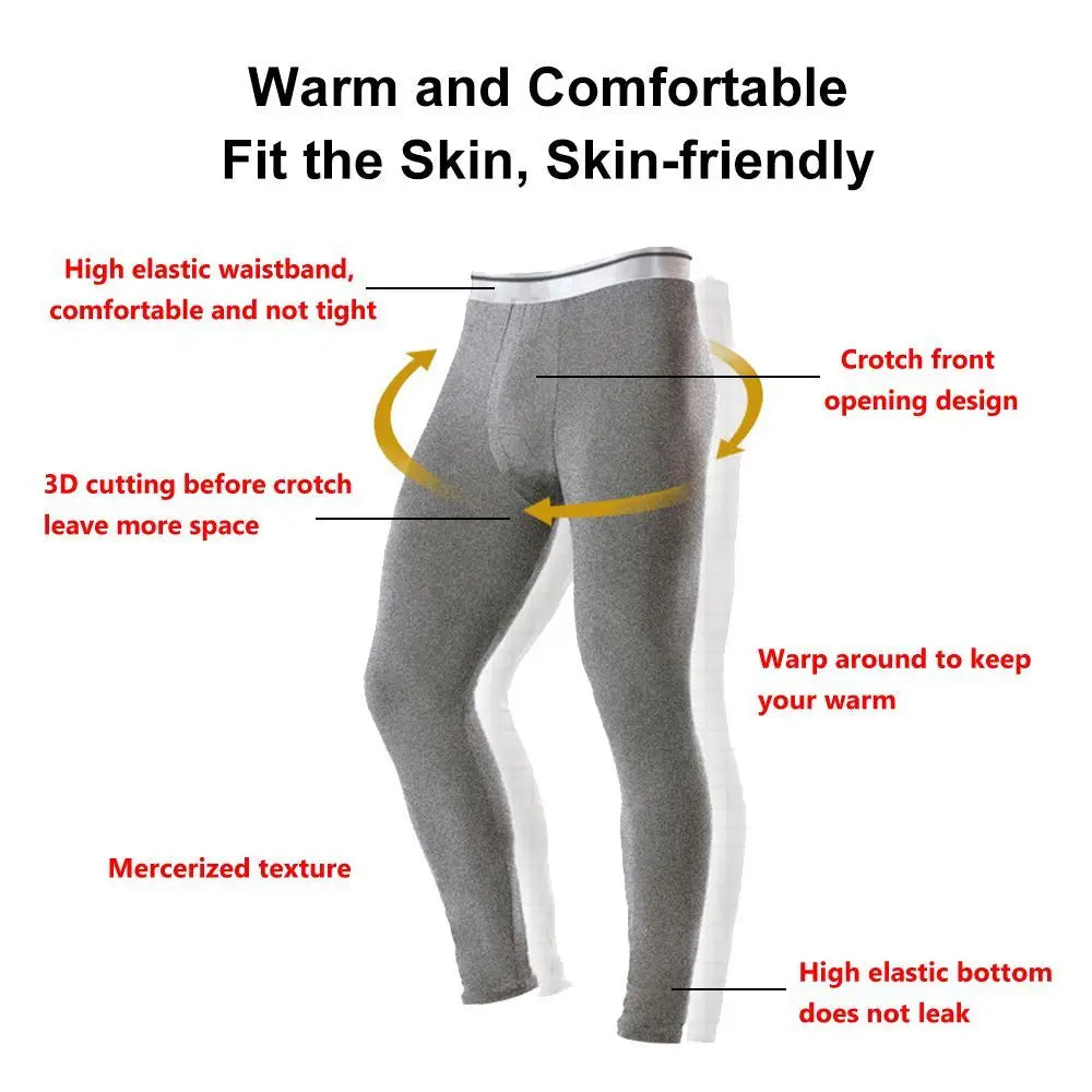 Men's Fleece Lined Thermal Long Johns Winter Base Layer Pants Thermal Long Johns SWANS
