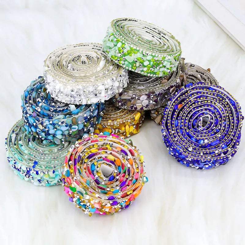 Self-Adhesive Rhinestone Ribbon Tape Glitter Trim Strip 1 Yard Rhinestone Trim Tape SWANS