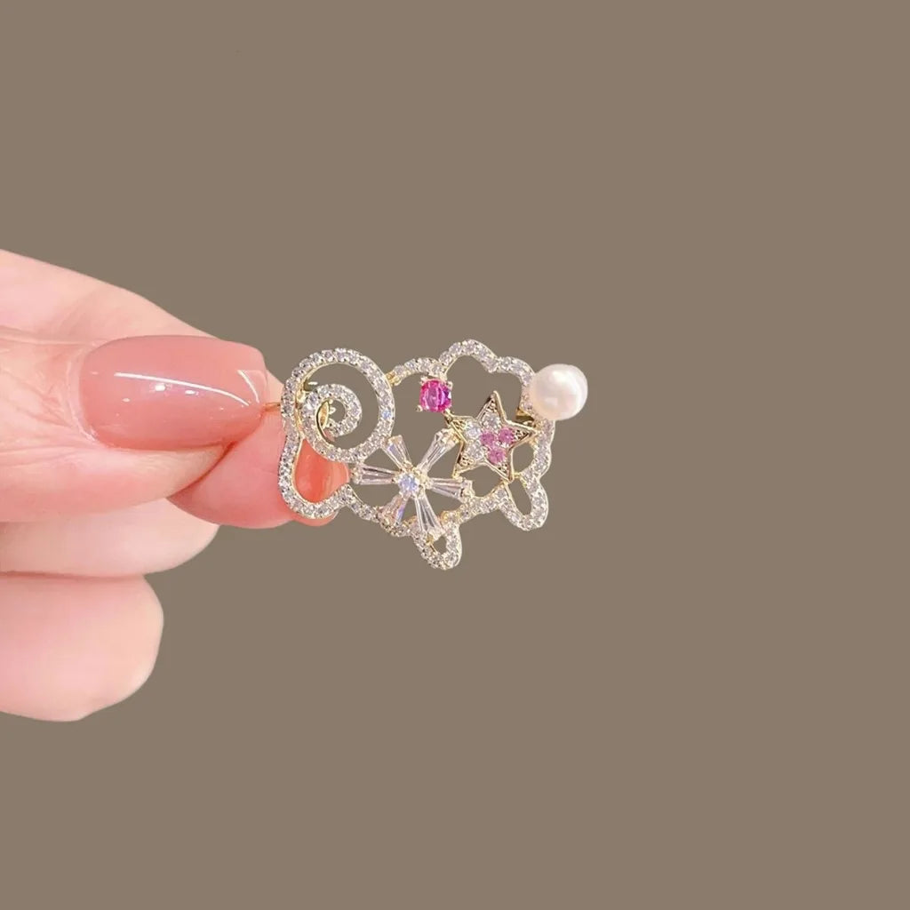 Hollow Sheep Rhinestone Brooch – Gold-Tone Fashion Pin Fashion Brooch Pin SWANS