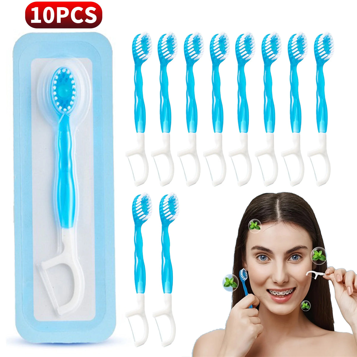 SWANS Mint Bead Travel Toothbrush – 5-in-1 Mini Brush Travel Toothbrush SWANS BZ 10 Mint Single