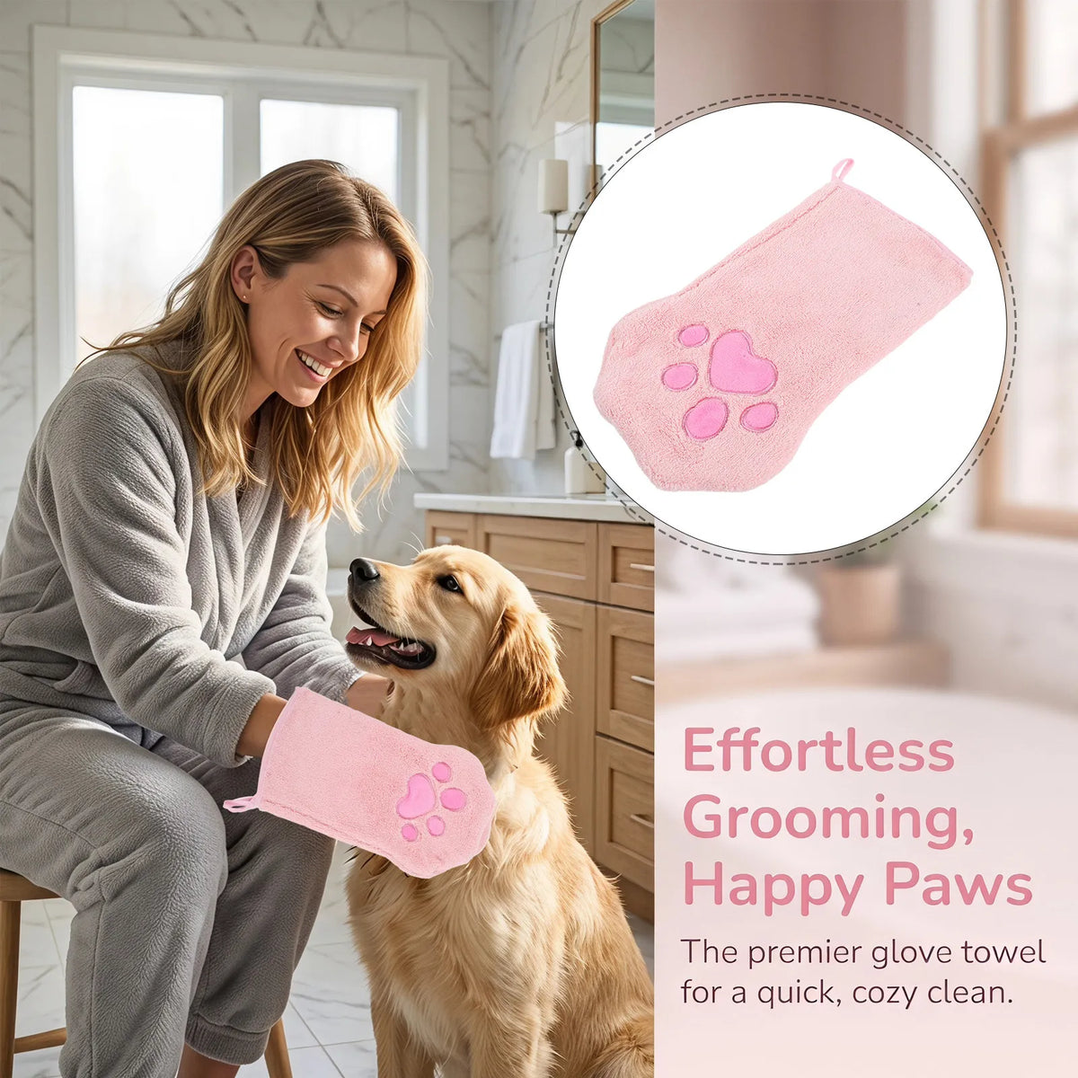 SWANS Hand Insert Pet Drying Towel Glove – Dogs & Cats Pet Drying Towel SWANS