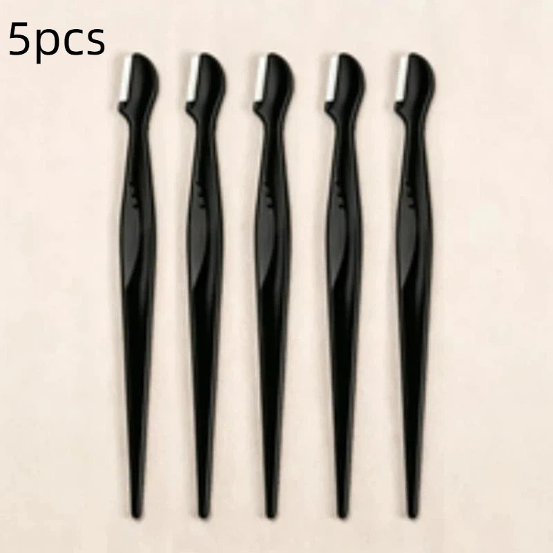 Stainless Steel Eyebrow Trimmer Set – Round Head 2/3/5 Pcs Eyebrow Trimmer Set SWANS 5pcs Black