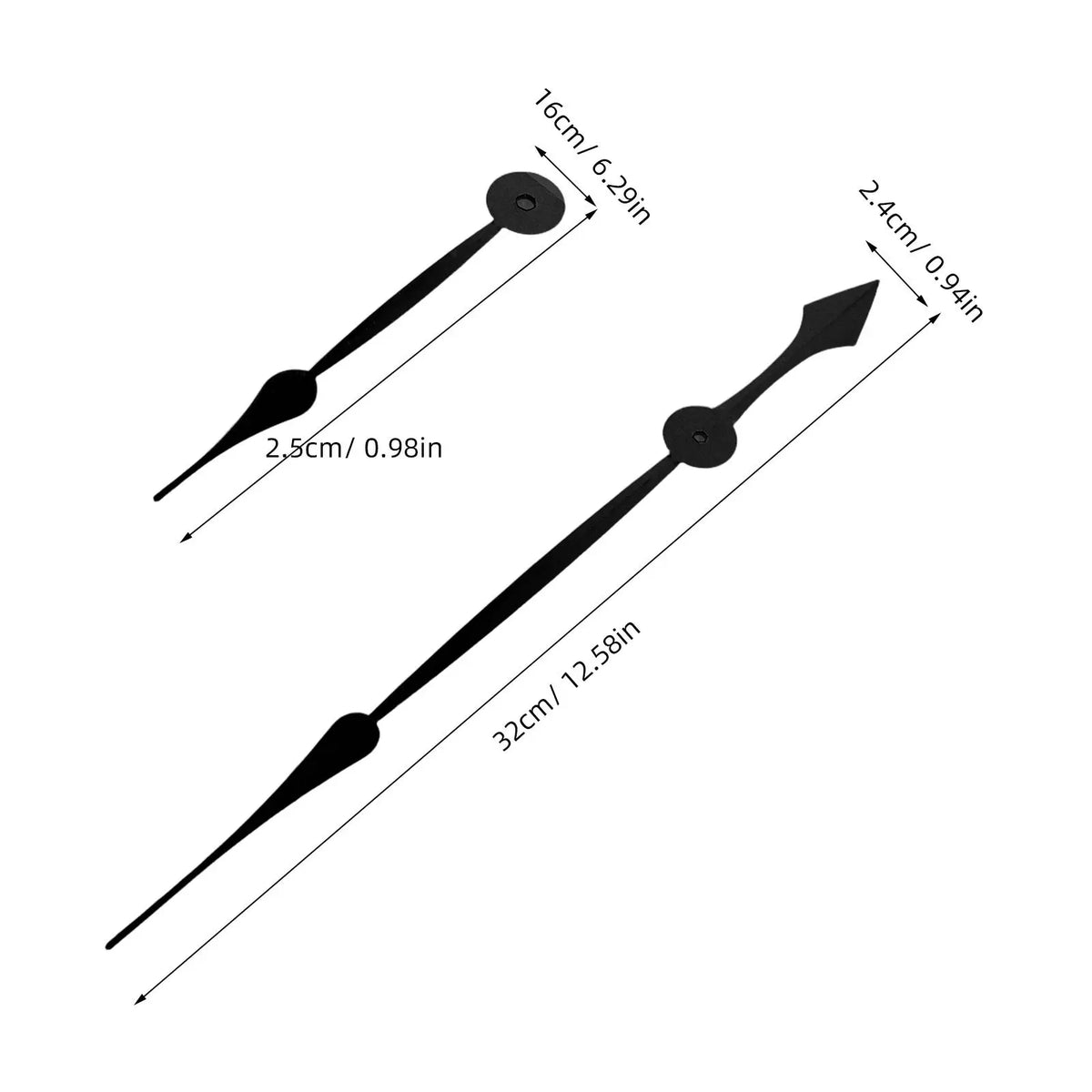 5-Pack Large Black Metal Wall Clock Hands – DIY Replacement Clock Replacement Hands SWANS