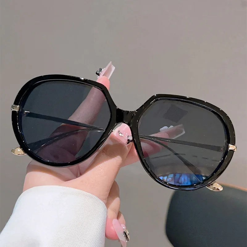 Y2K Oversized Pilot Sunglasses Unisex UV400 Vintage Shades Fashion Sunglasses SWANS Black Black