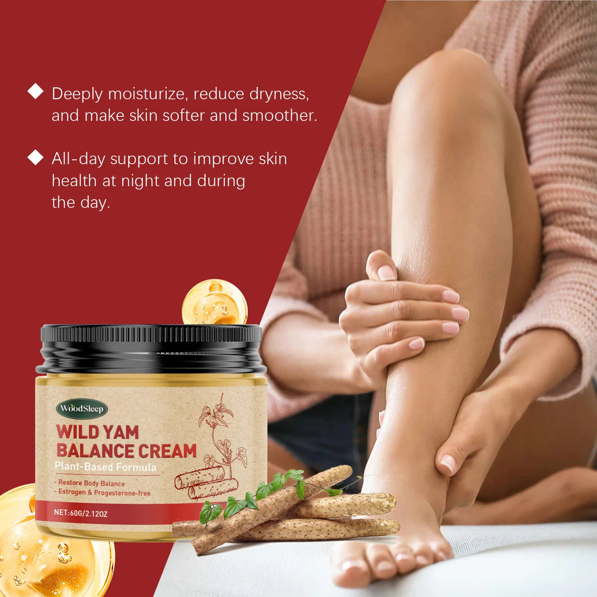 Wild Yam Cream – Balancing Moisturizing Body Balm 60g | WOODSLEEP Body Balm Cream SWANS