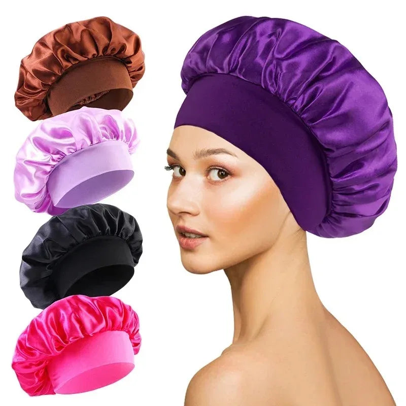 SWANS Satin Silk Sleep Bonnet – Large Hair Wrap for Long Hair Satin Sleep Bonnet SWANS
