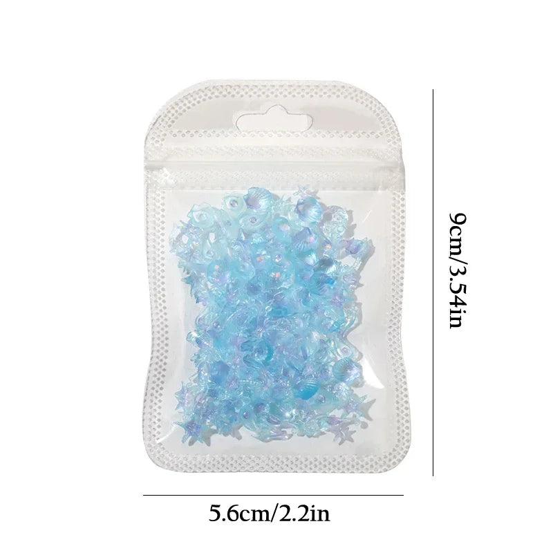 50-Pc Ocean Nail Art Charms – Pearl Shell Starfish Rhinestones Nail Art Charms SWANS