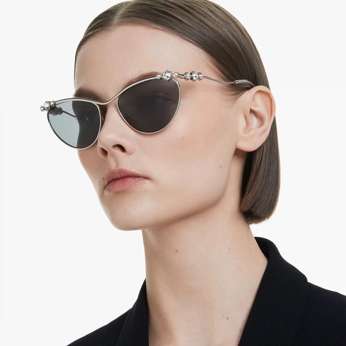 Y2K Cat Eye Rhinestone Sunglasses Women UV400 | Crystal Cat Eye Sunglasses SWANS