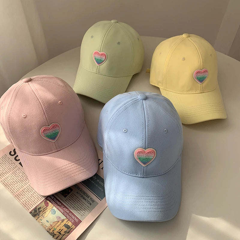 FAITOLAGI Women's Heart Baseball Cap – Breathable Cotton Sun Hat Women's Baseball Cap SWANS