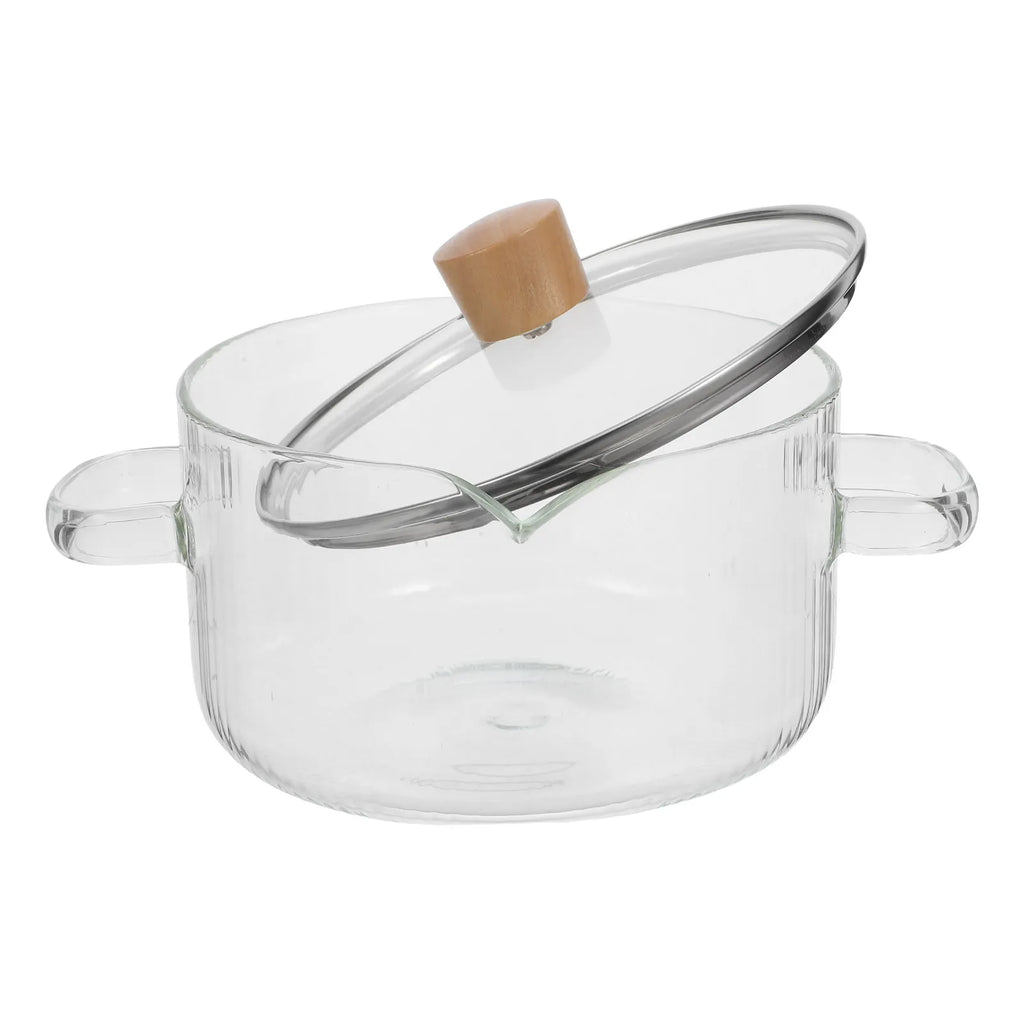 ROSENICE 1.8L Borosilicate Glass Cooking Pot with Lid & Handles Glass Cooking Pot SWANS
