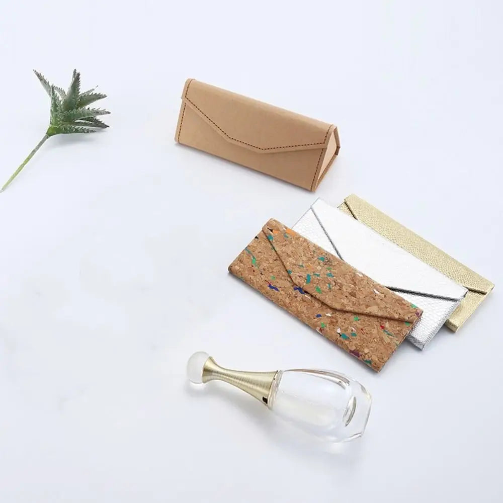 PU Leather Triangle Glasses Case – Waterproof Folding Box Eyeglasses Case SWANS