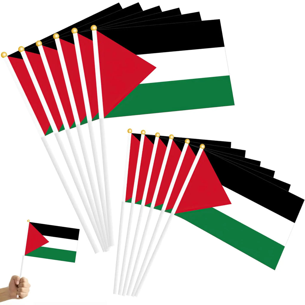 Palestine Hand Waving Mini Flags 5/10/20pcs – Polyester Banner Hand Waving Flags SWANS